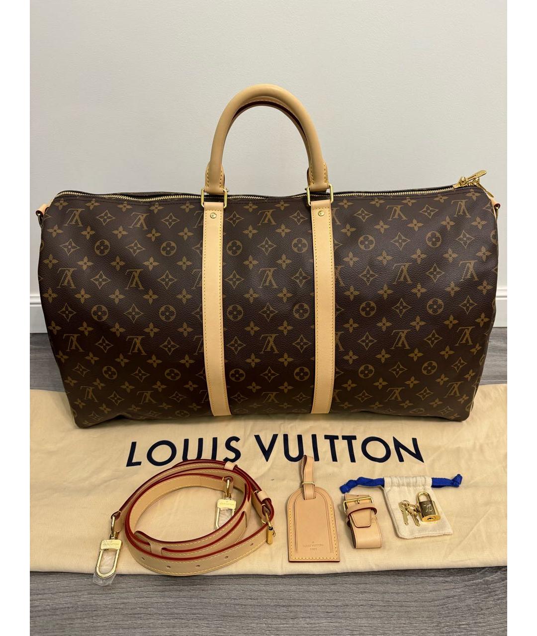 LOUIS VUITTON Коричневая дорожная/спортивная сумка, фото 9