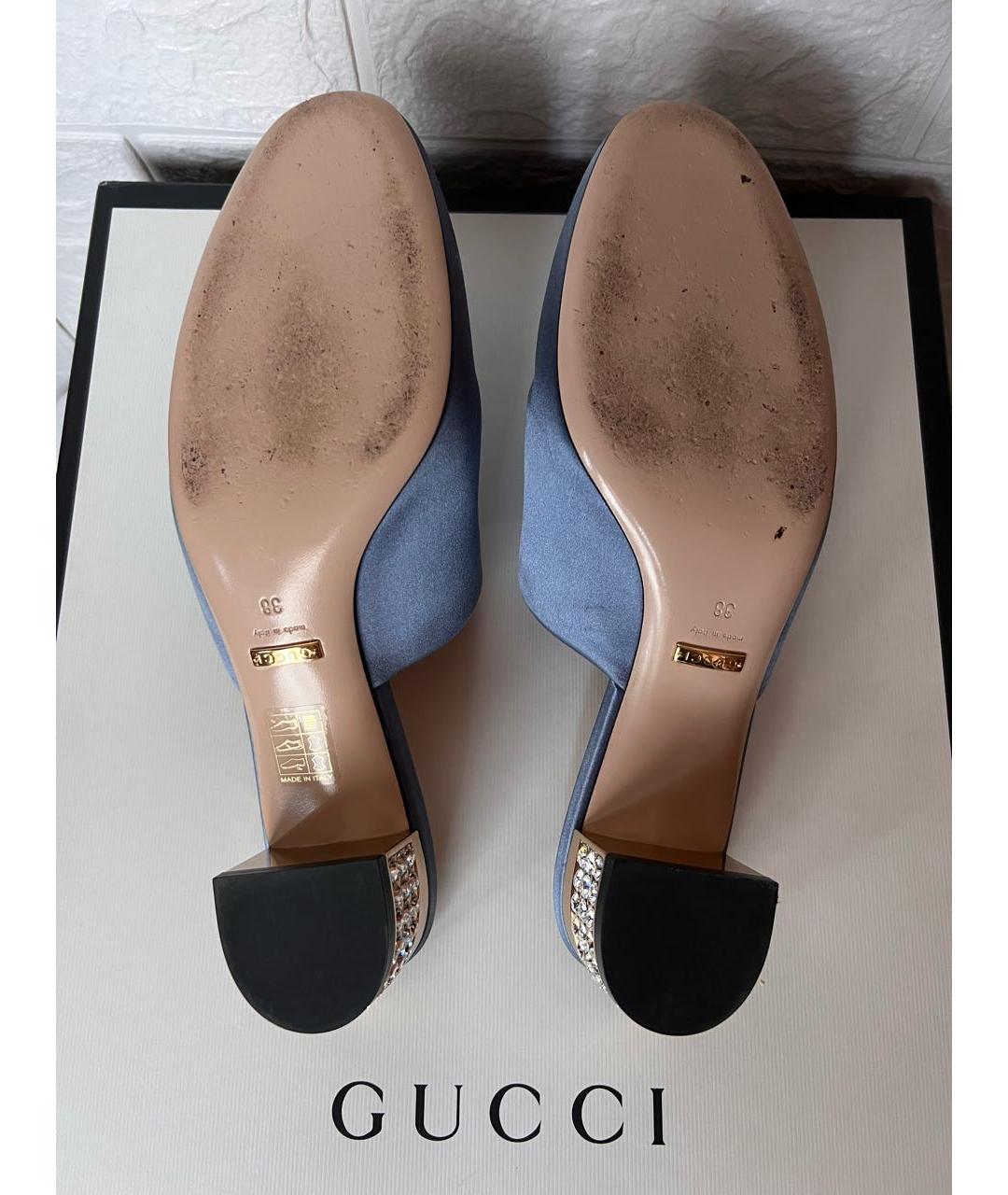 GUCCI Голубые мюли, фото 4