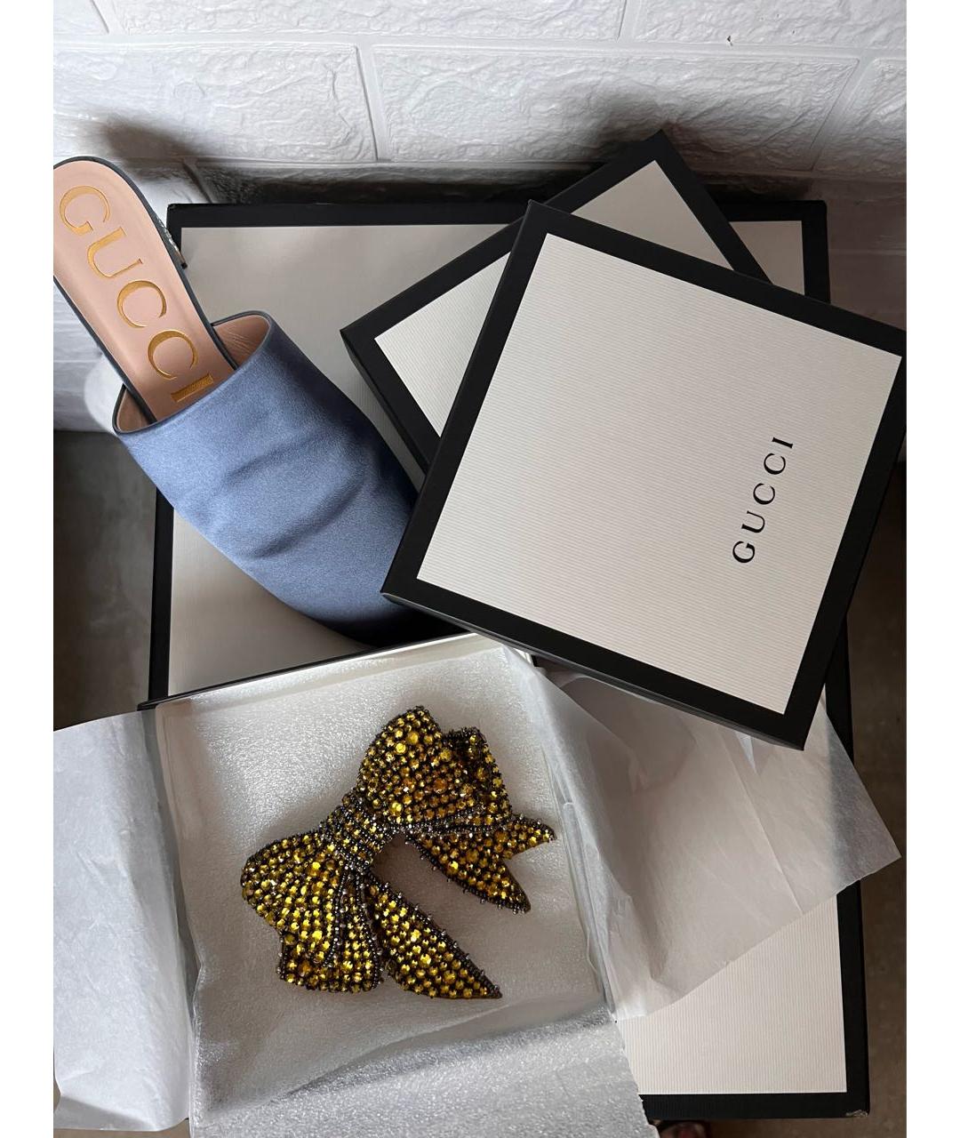 GUCCI Голубые мюли, фото 6