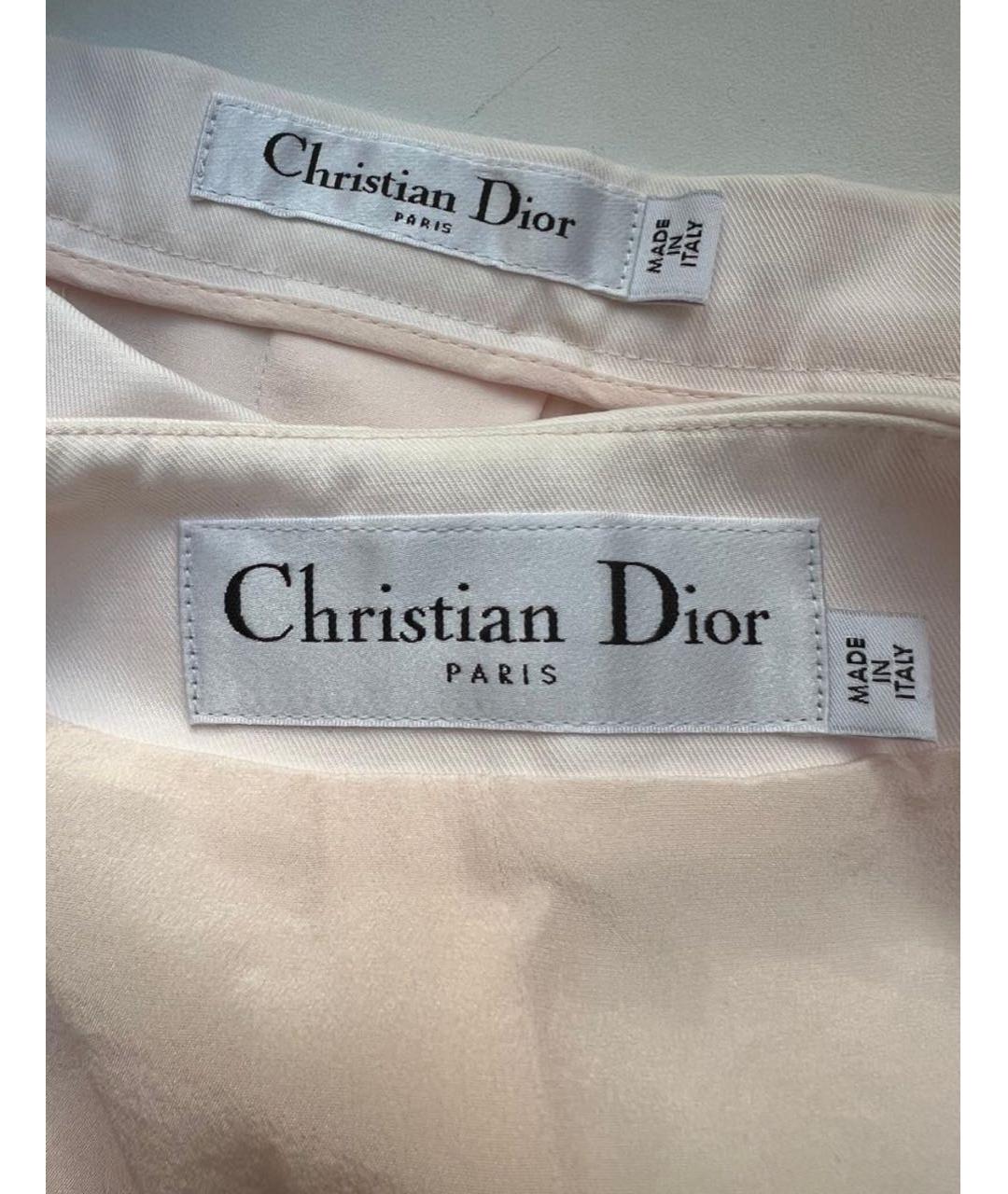 CHRISTIAN DIOR Бежевый хлопковый костюм с юбками, фото 3