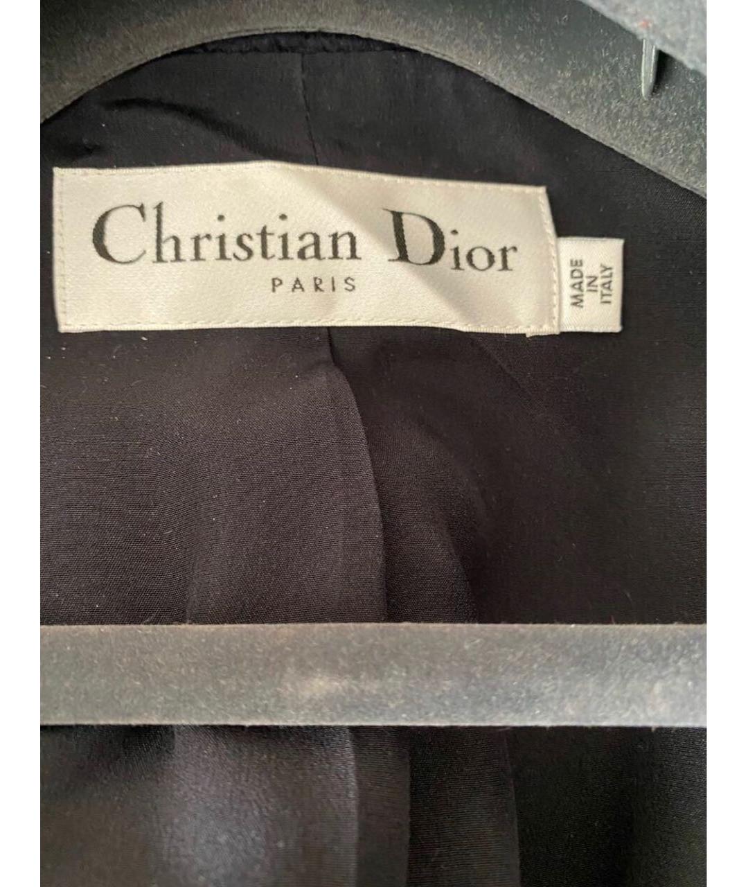 CHRISTIAN DIOR Темно-синий шерстяной жакет/пиджак, фото 6