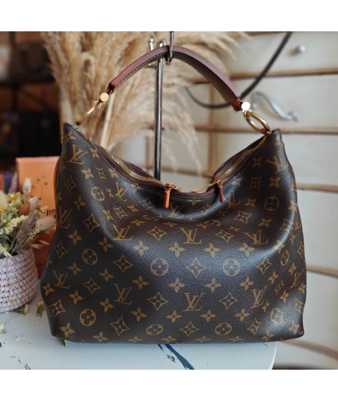 LOUIS VUITTON Коричневая сумка с короткими ручками, фото 9