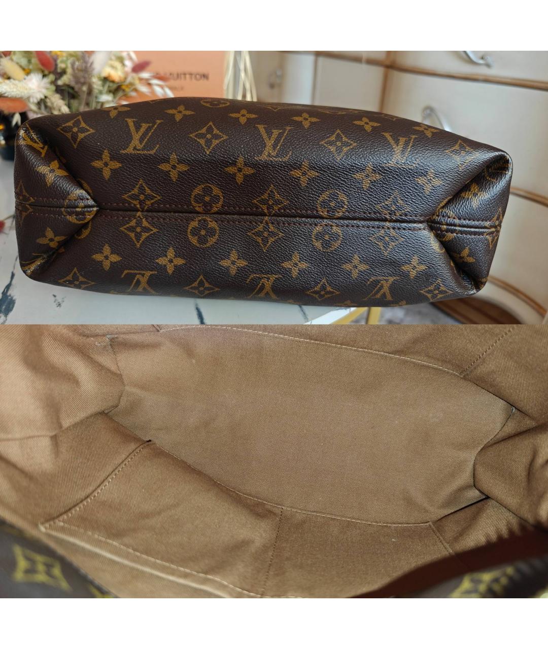 LOUIS VUITTON Коричневая сумка с короткими ручками, фото 6