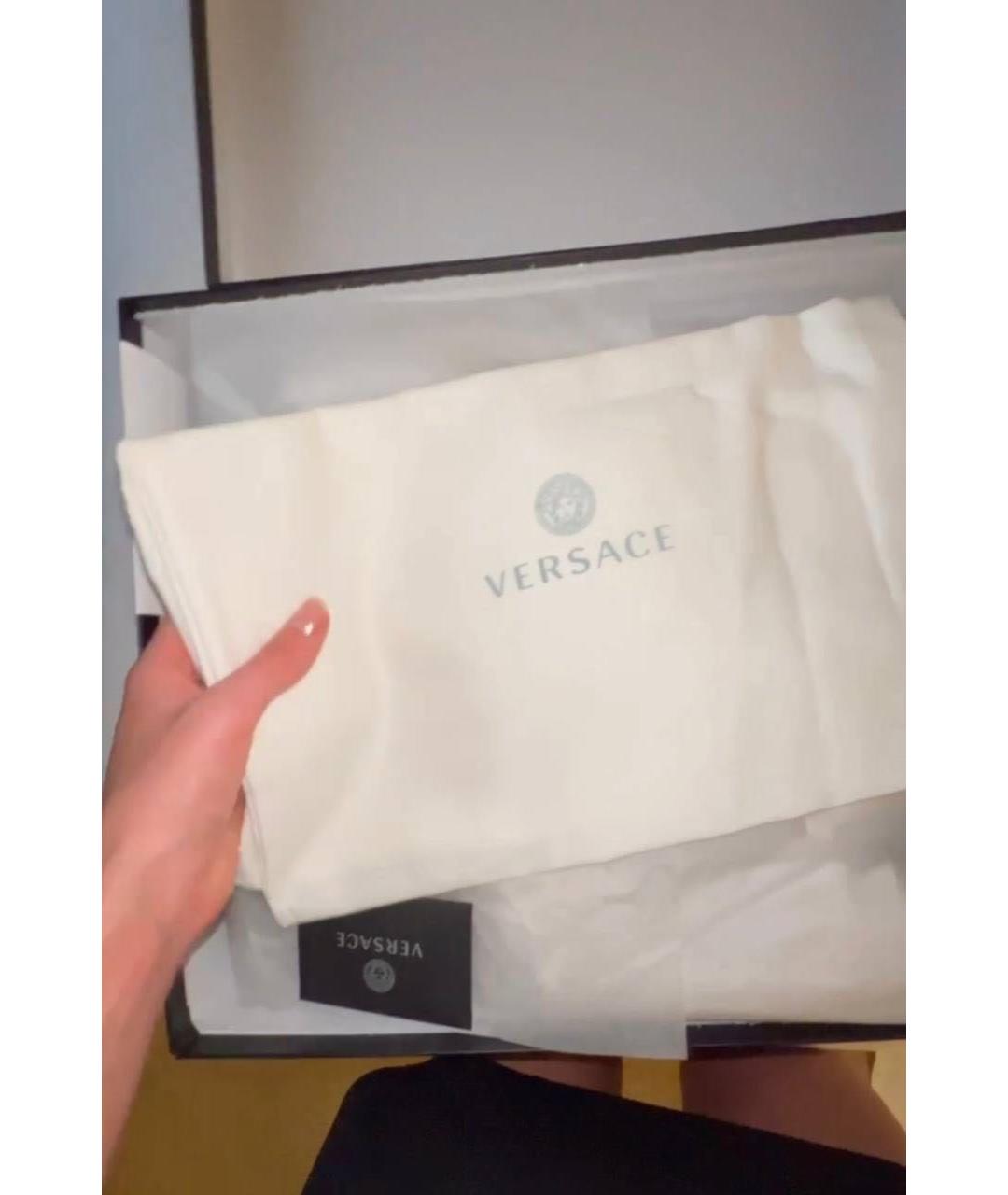 VERSACE Бордовые кожаные туфли, фото 7