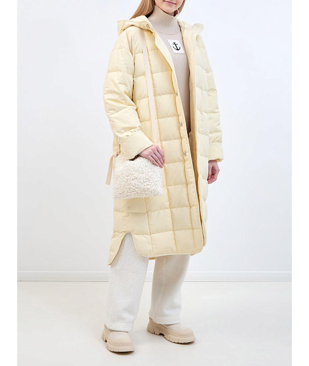 JIL SANDER Бежевый полиэстеровый пуховик, фото 4