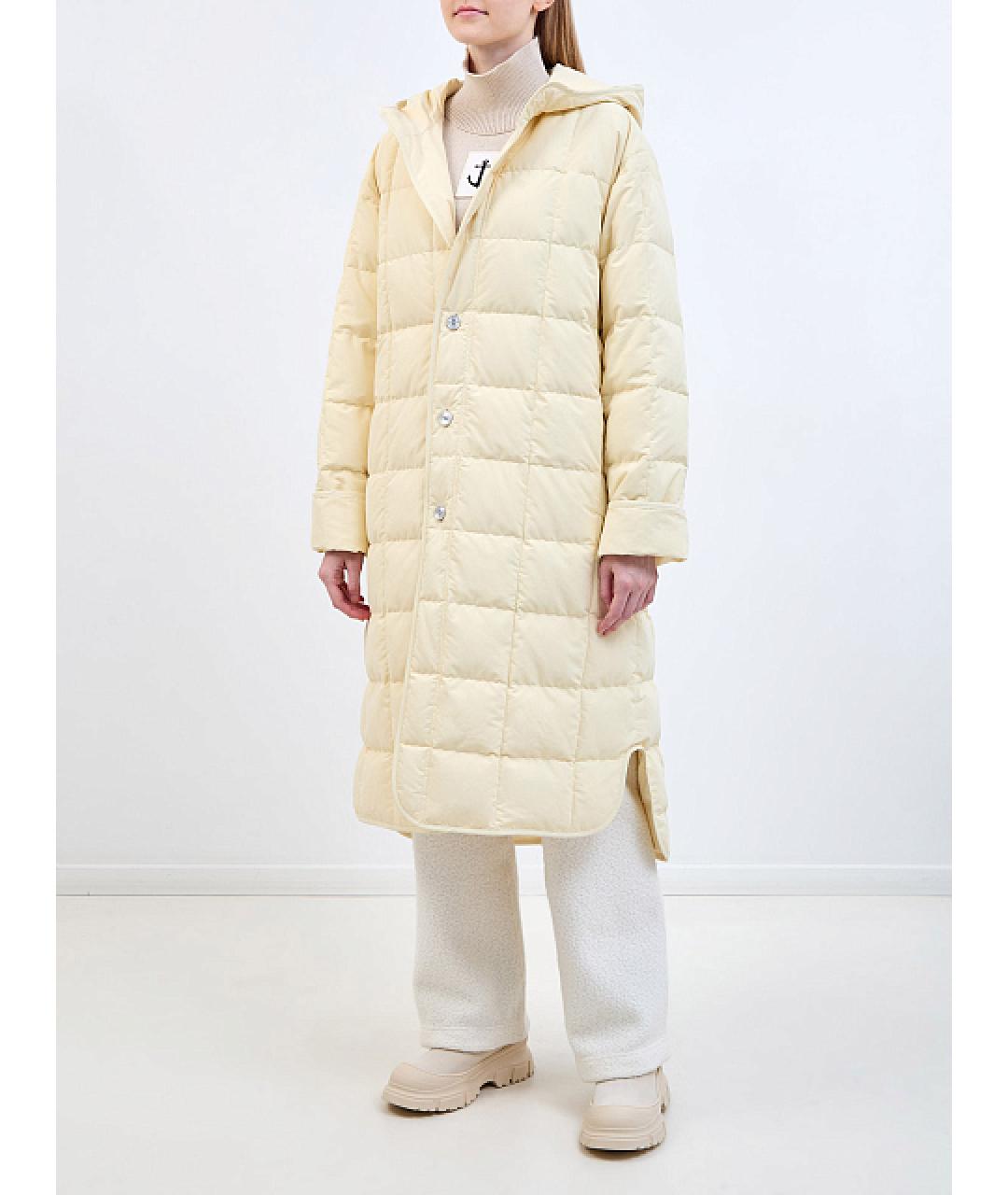 JIL SANDER Бежевый полиэстеровый пуховик, фото 3
