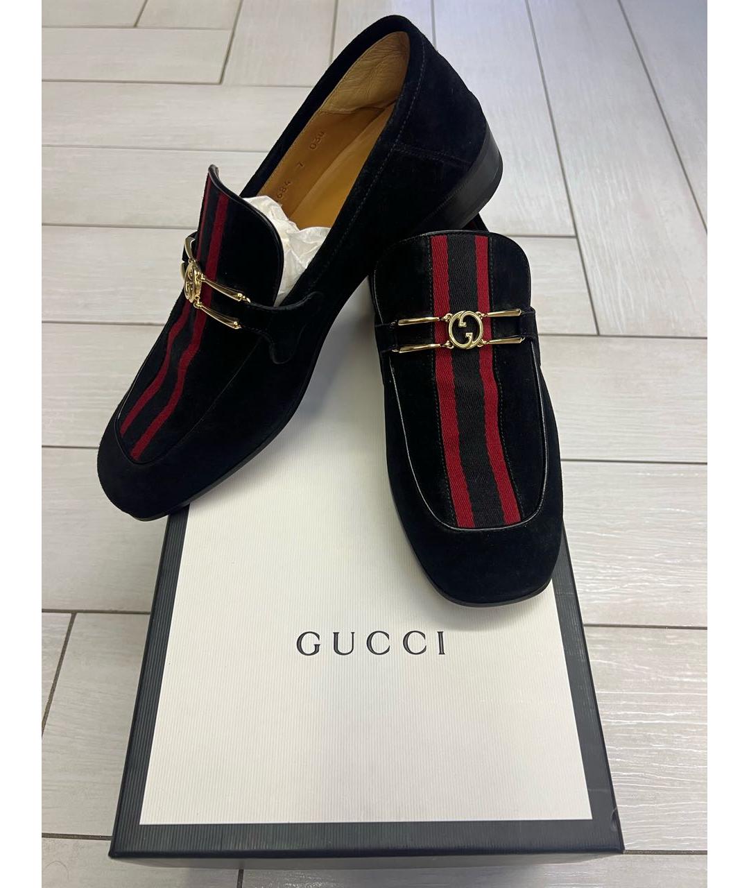 GUCCI Черные замшевые туфли, фото 4