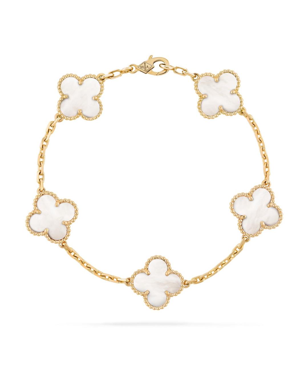 VAN CLEEF & ARPELS Белый браслет из желтого золота, фото 4