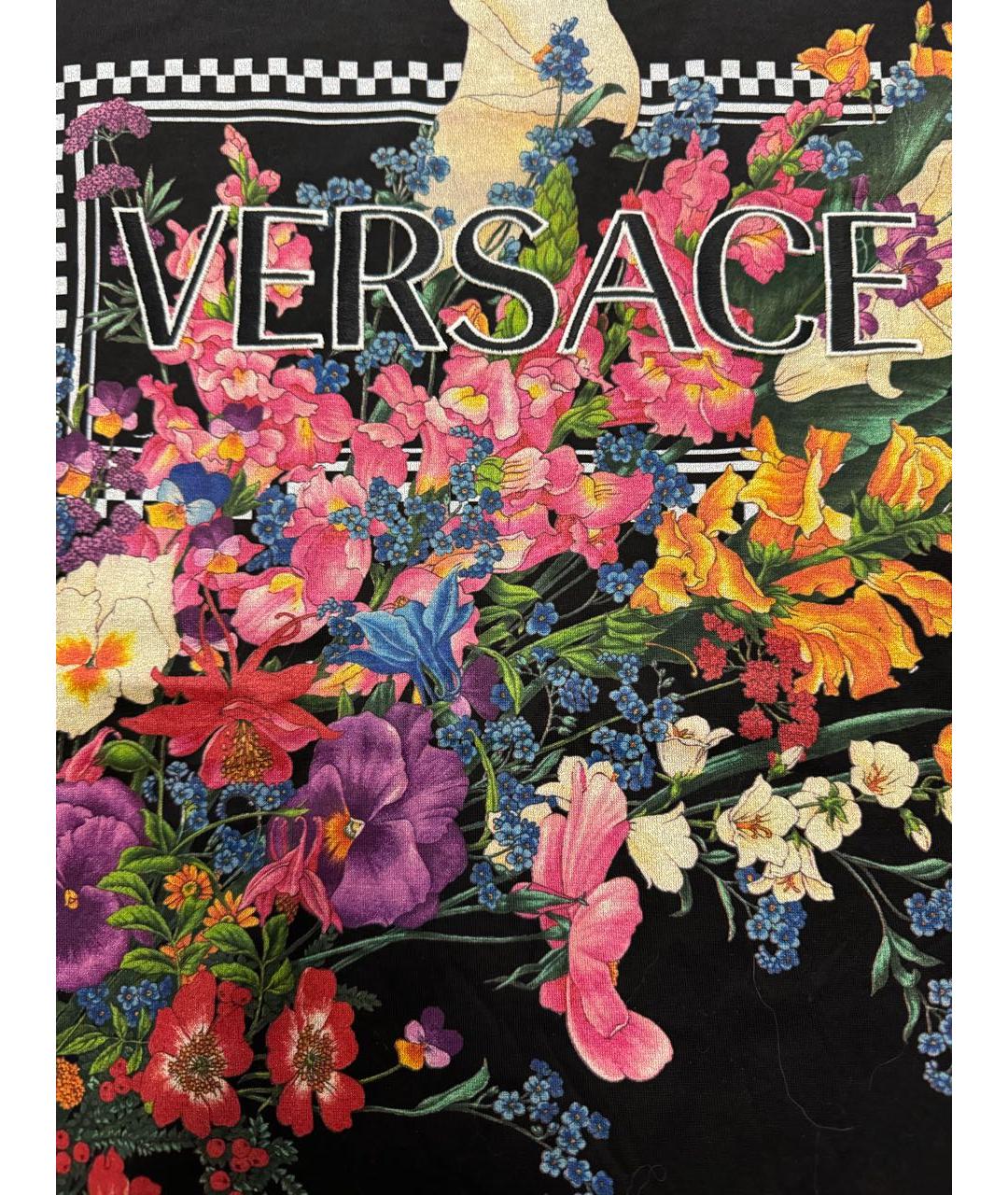 VERSACE Черная хлопковая футболка, фото 4