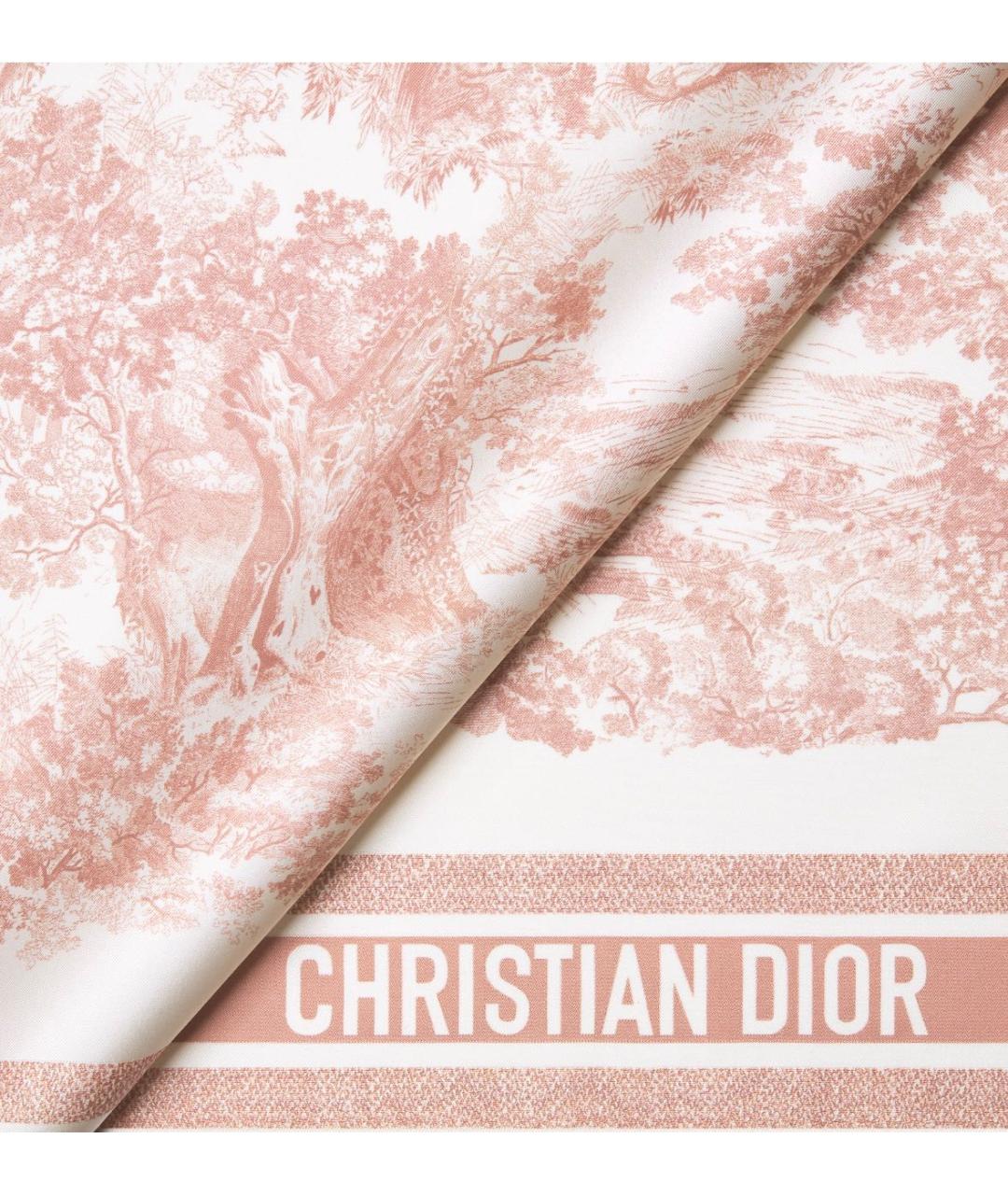 CHRISTIAN DIOR Розовый шелковый платок, фото 2