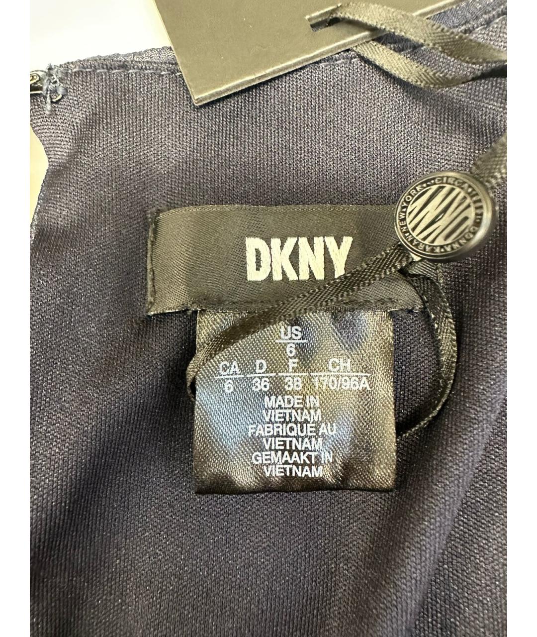 DKNY Темно-синее полиэстеровое коктейльное платье, фото 4