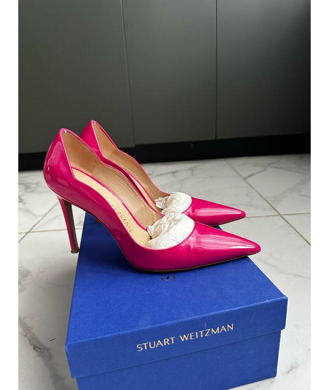 STUART WEITZMAN Розовые туфли из лакированной кожи, фото 3