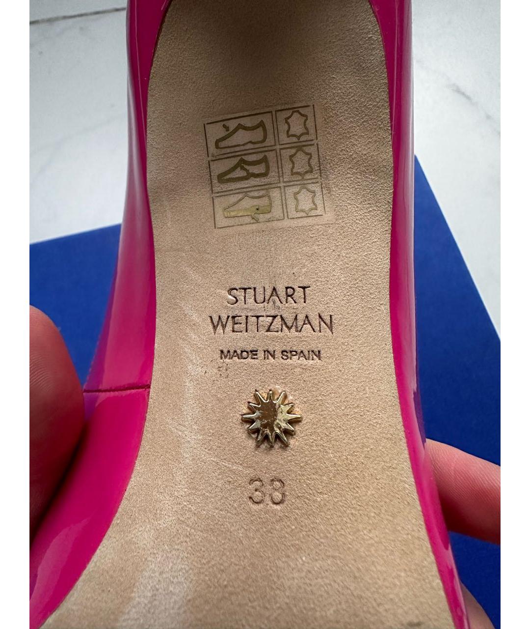 STUART WEITZMAN Розовые туфли из лакированной кожи, фото 4