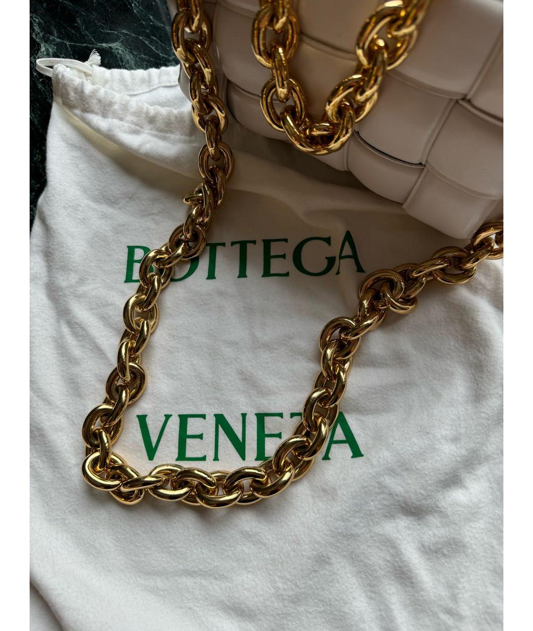 BOTTEGA VENETA Белая кожаная сумка через плечо, фото 5