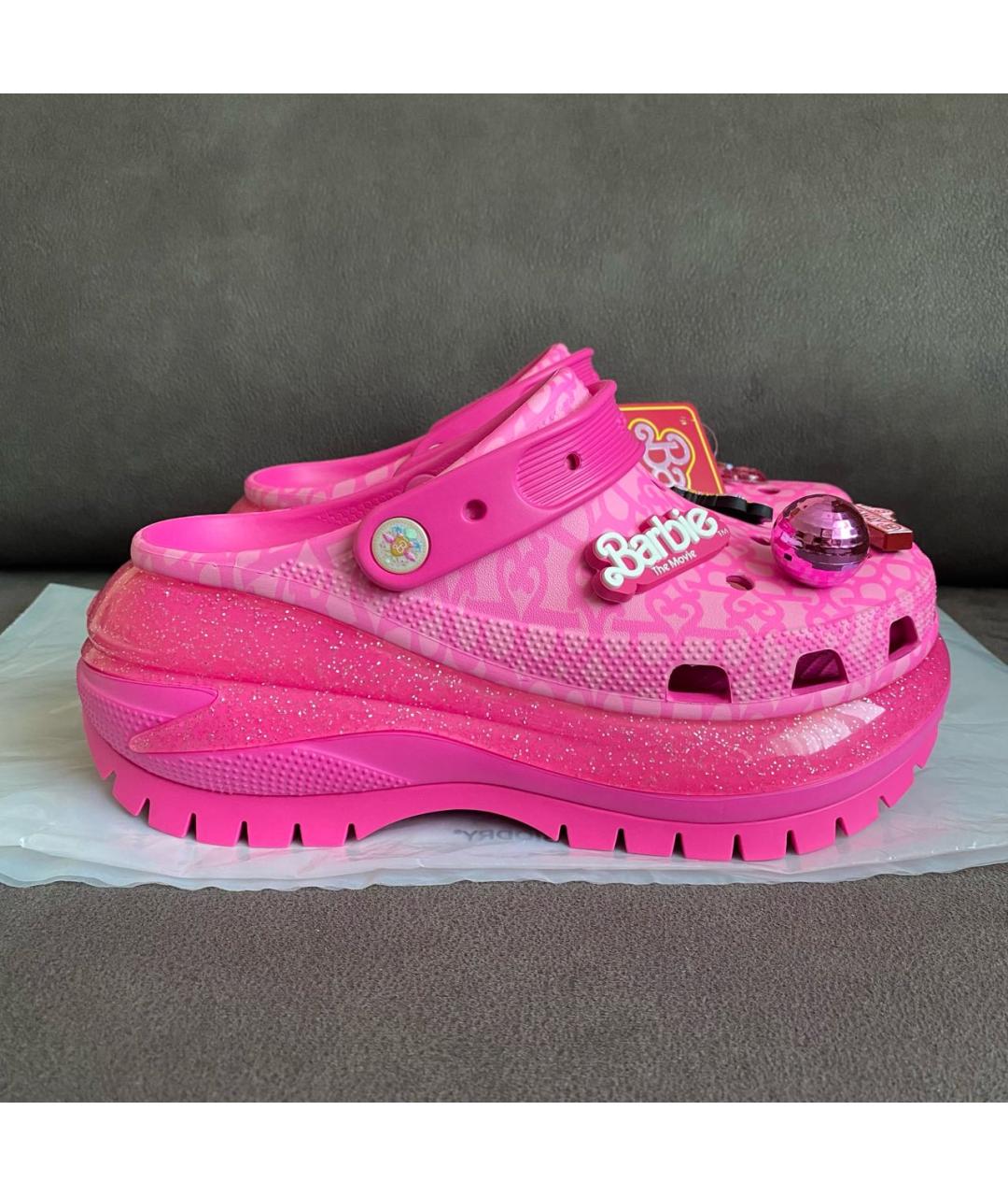 CROCS Розовые резиновые сабо, фото 4