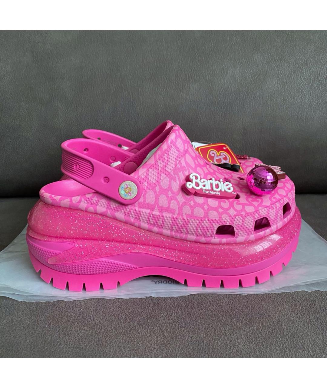 CROCS Розовые резиновые сабо, фото 4