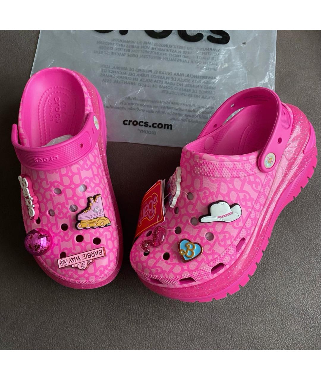 CROCS Розовые резиновые сабо, фото 5