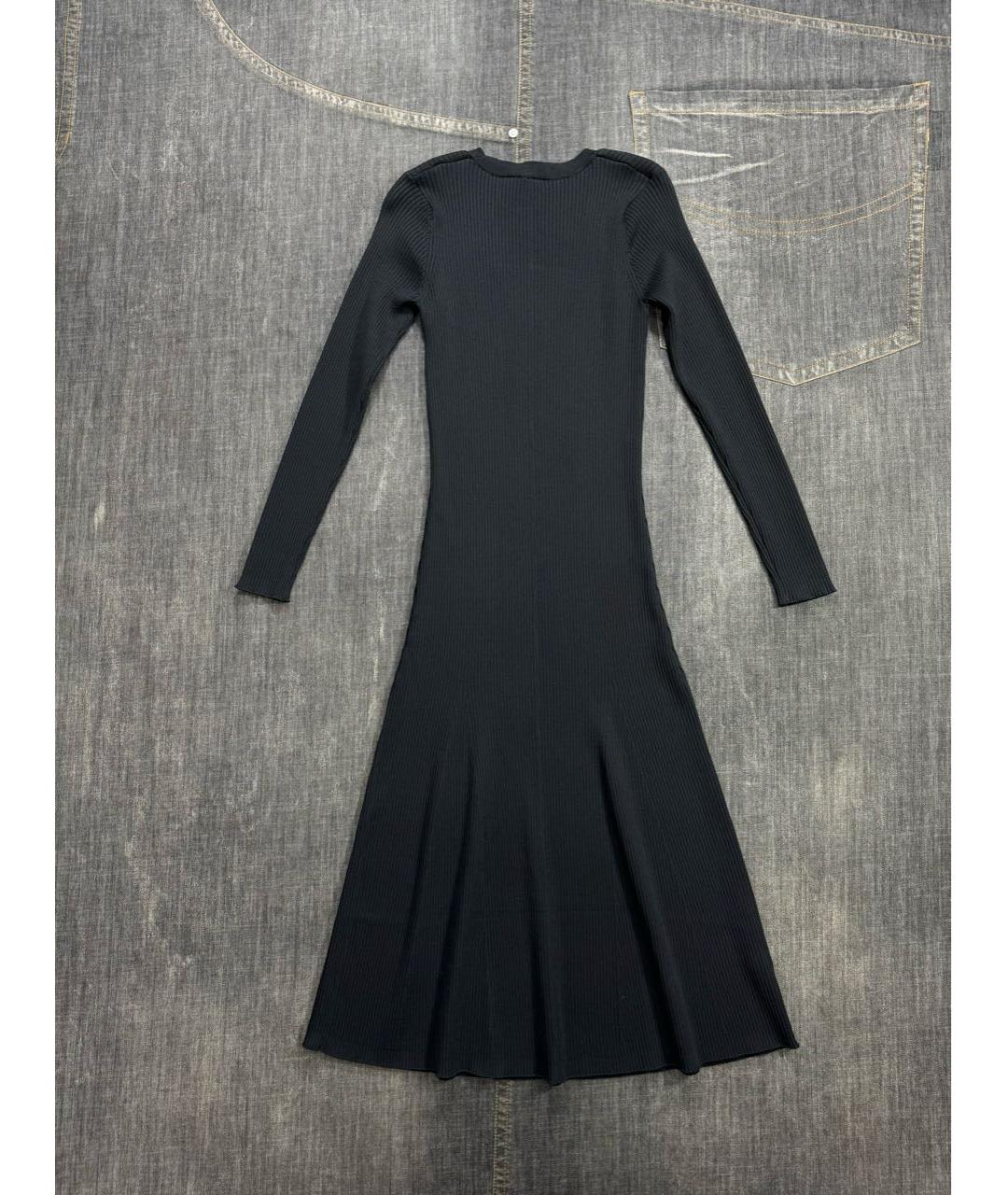 PINKO Черное вискозное повседневное платье, фото 8