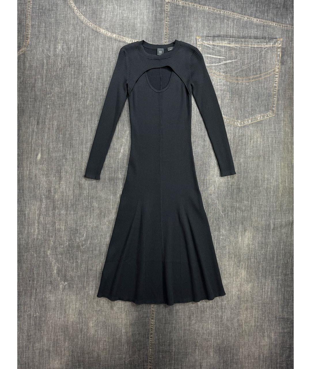 PINKO Черное вискозное повседневное платье, фото 4