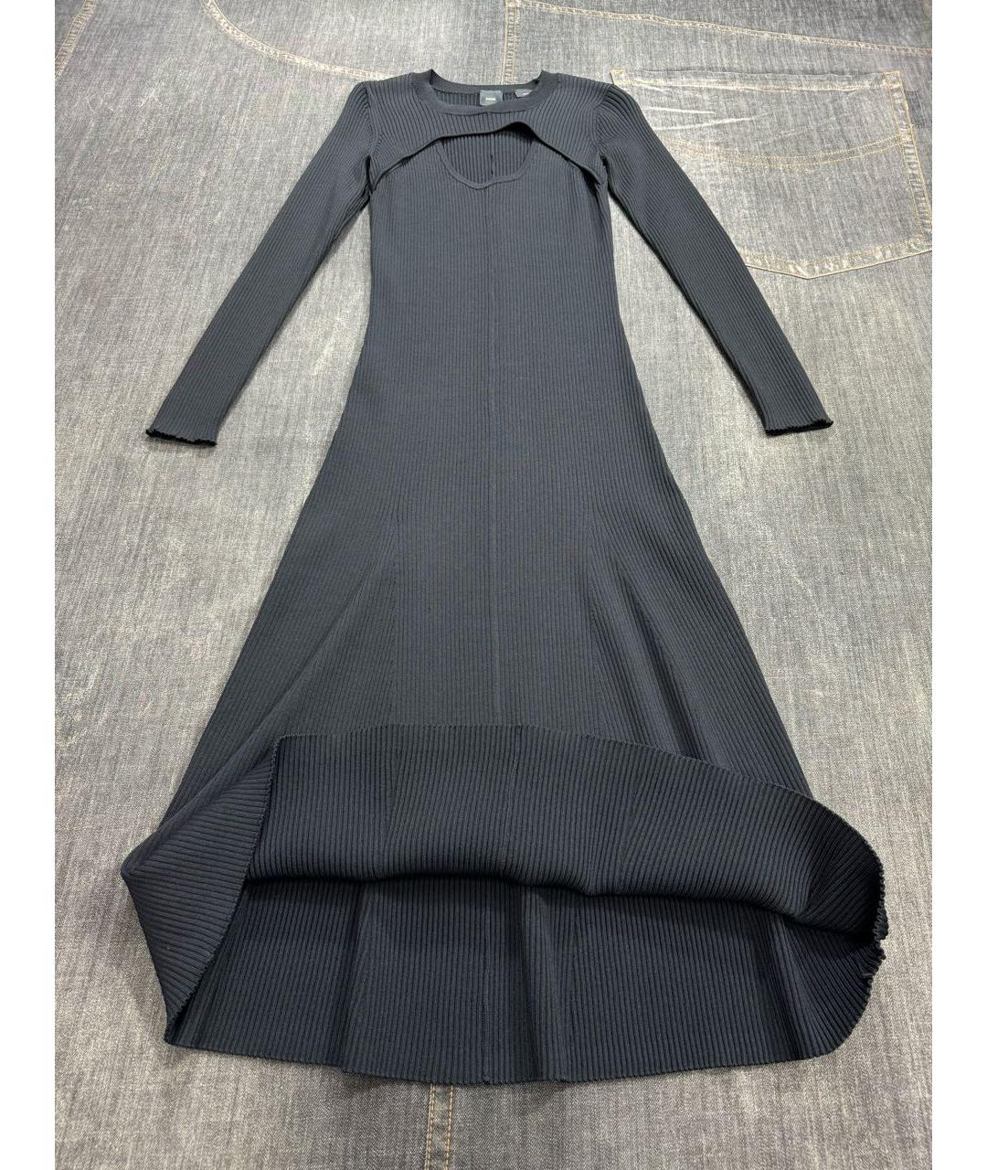 PINKO Черное вискозное повседневное платье, фото 5