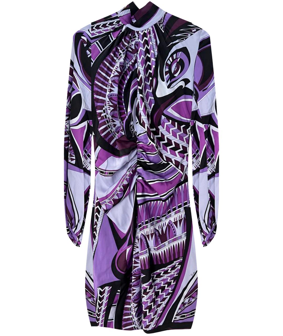 EMILIO PUCCI Фиолетовое шелковое коктейльное платье, фото 1