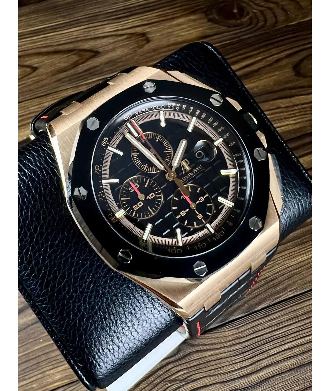 Audemars Piguet Черные часы из розового золота, фото 2