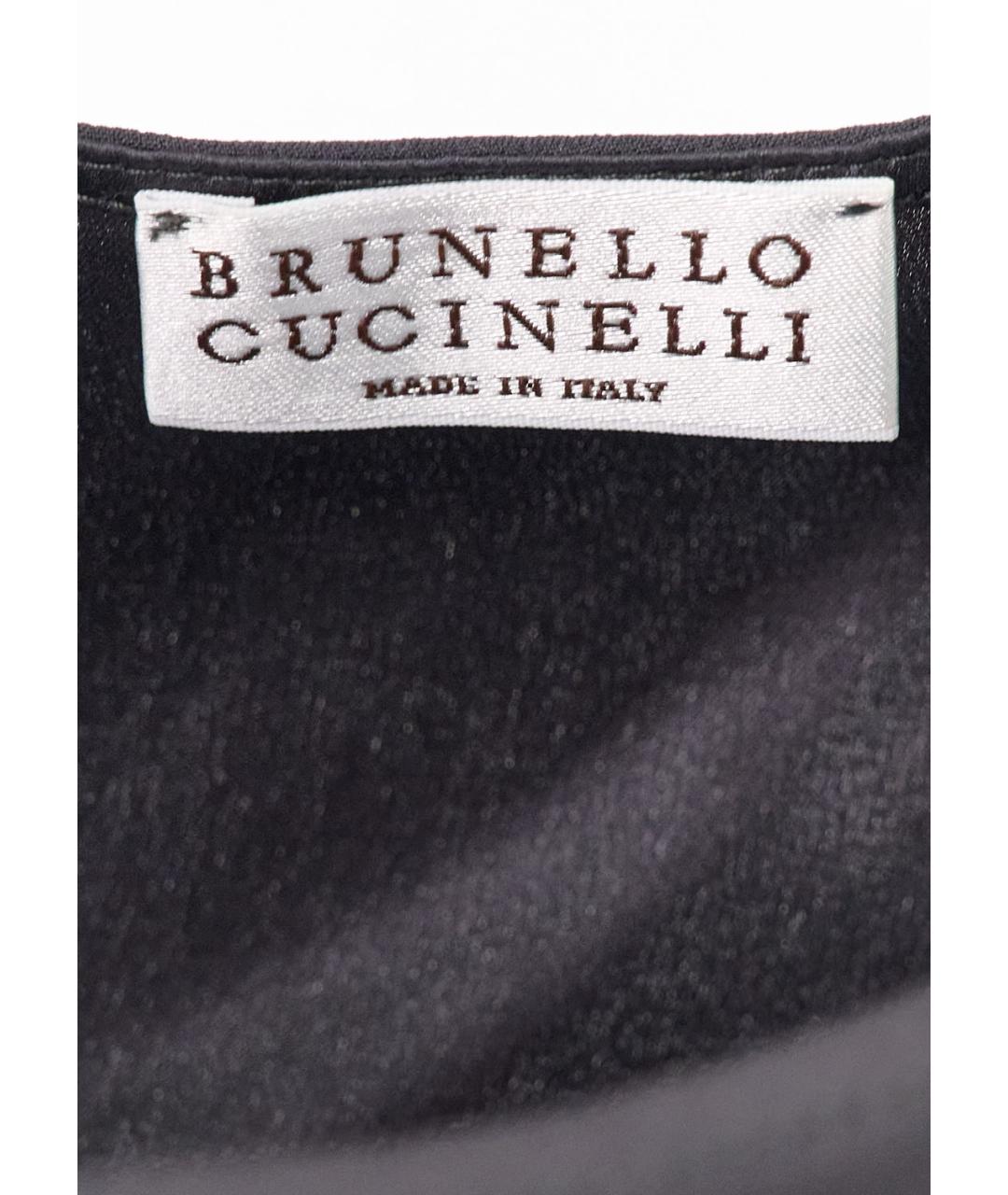 BRUNELLO CUCINELLI Серая шелковая майка, фото 3