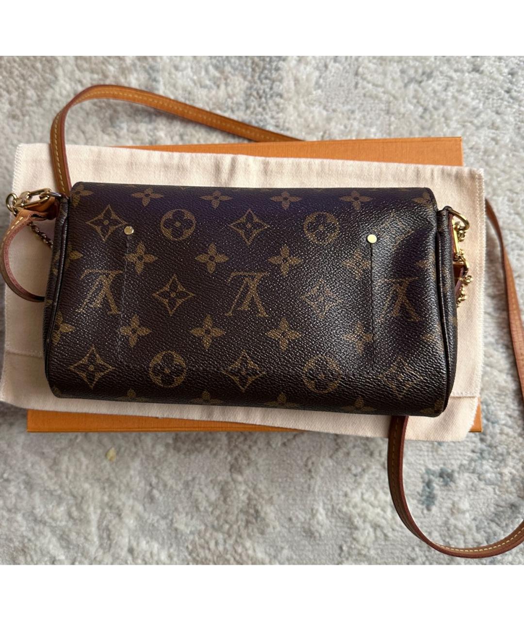 LOUIS VUITTON Коричневая кожаная сумка через плечо, фото 3