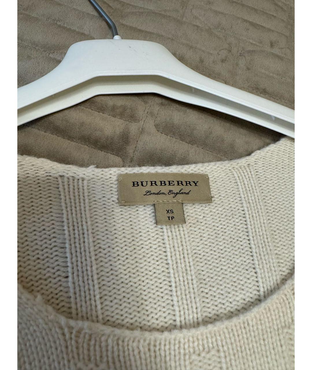 BURBERRY Белый кашемировый джемпер / свитер, фото 3