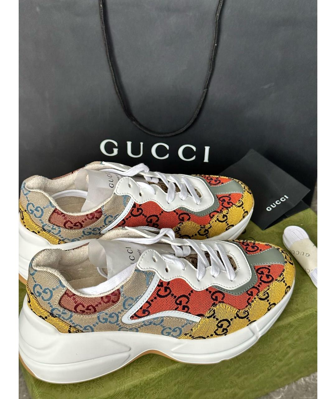 GUCCI Мульти текстильные кроссовки, фото 4