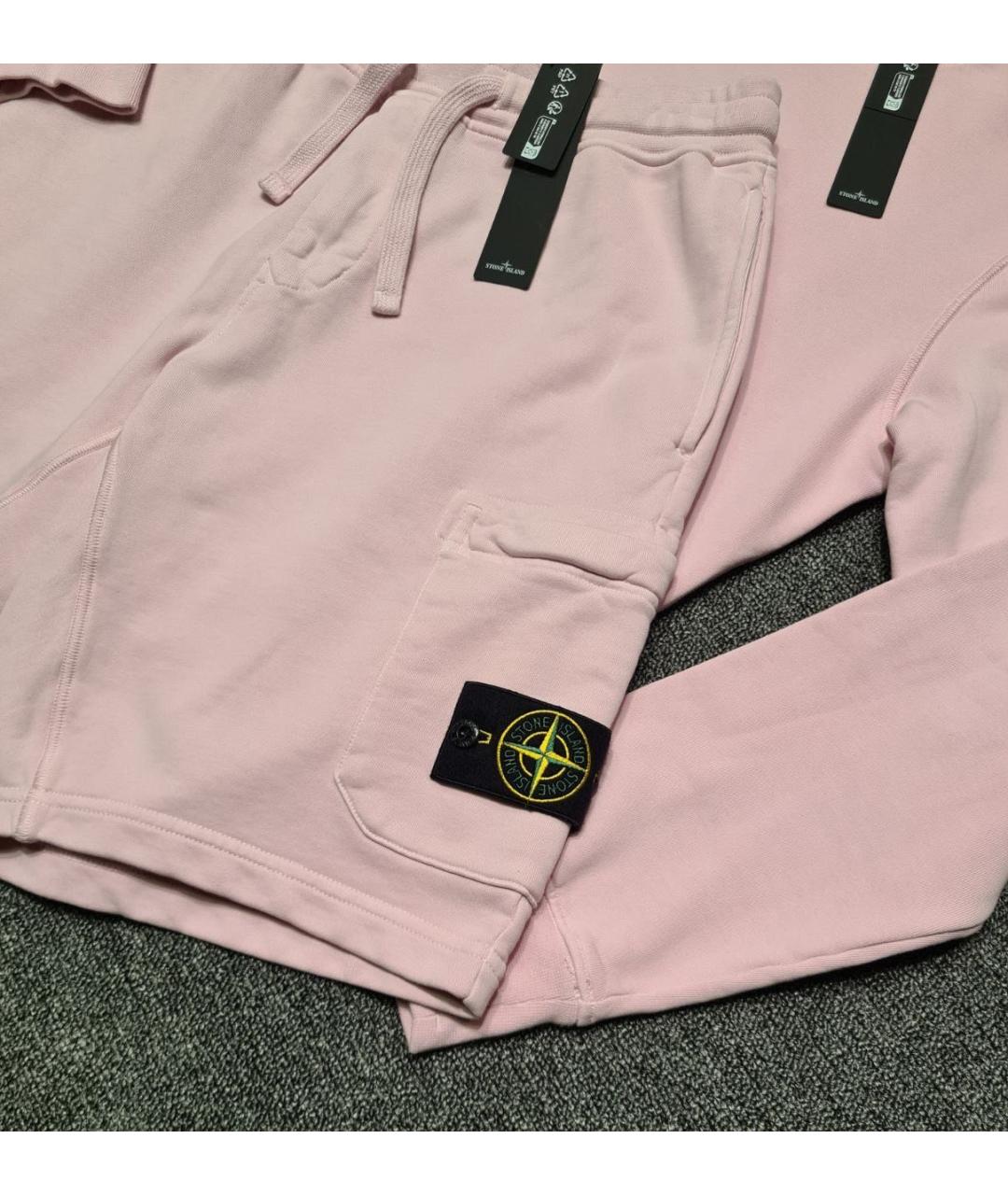 STONE ISLAND Розовый хлопковый спортивный костюм, фото 5