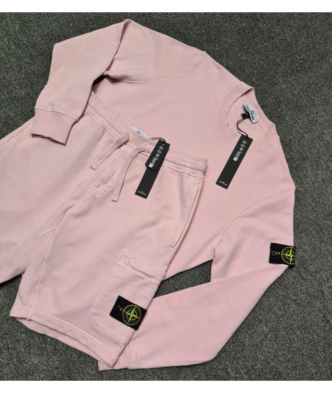 STONE ISLAND Розовый хлопковый спортивный костюм, фото 7