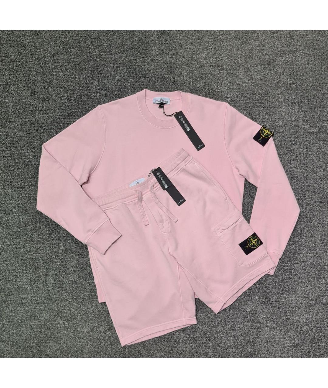 STONE ISLAND Розовый хлопковый спортивный костюм, фото 3