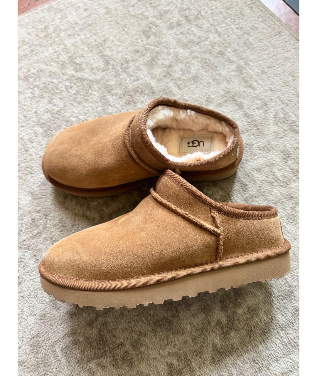 UGG AUSTRALIA Бежевые замшевые ботинки, фото 4