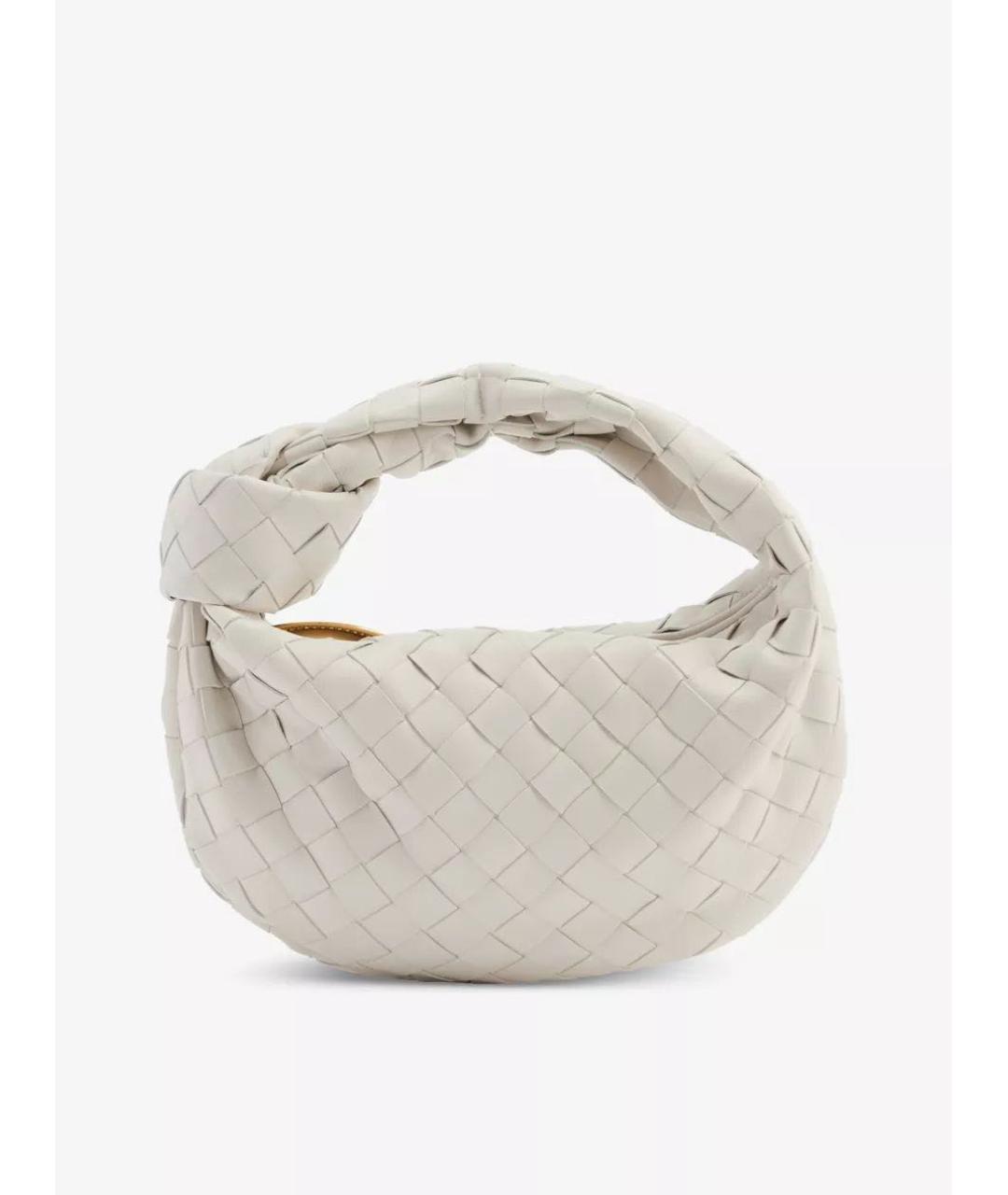 BOTTEGA VENETA Белая кожаная сумка с короткими ручками, фото 9