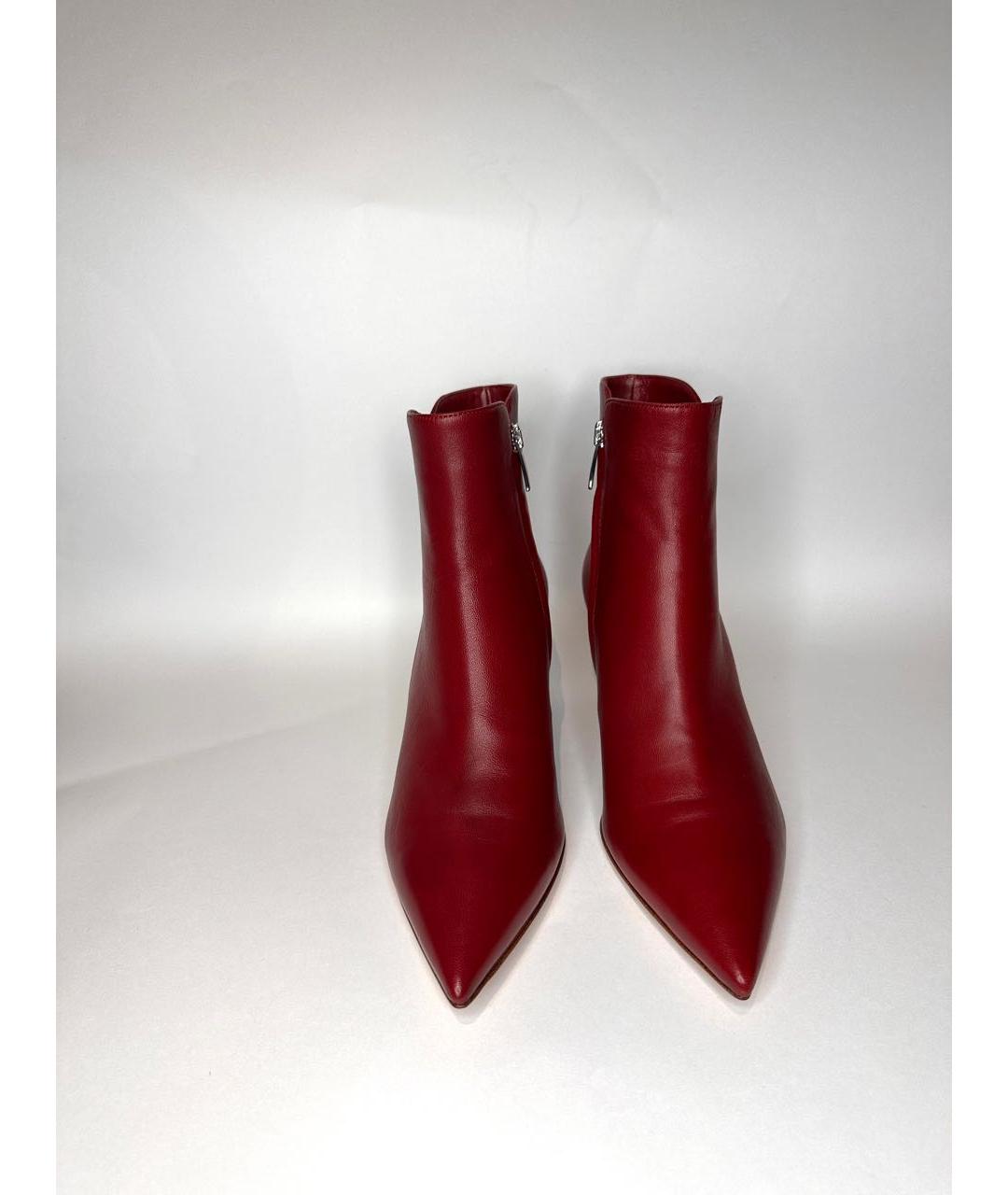 GIANVITO ROSSI Бордовые кожаные ботинки, фото 2