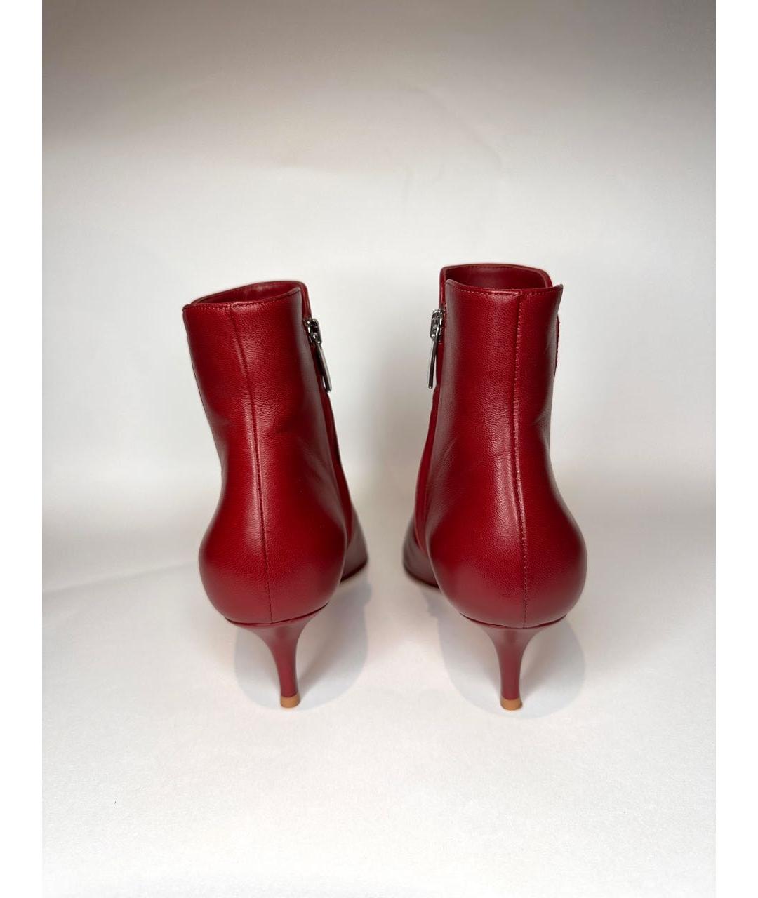 GIANVITO ROSSI Бордовые кожаные ботинки, фото 4