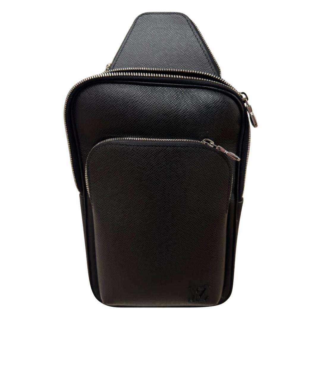 LOUIS VUITTON Черная кожаная сумка на плечо, фото 1