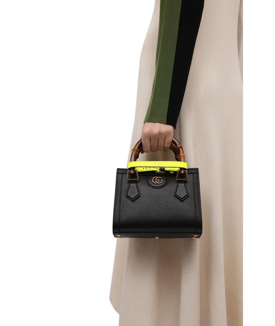 GUCCI Черная кожаная сумка с короткими ручками, фото 2