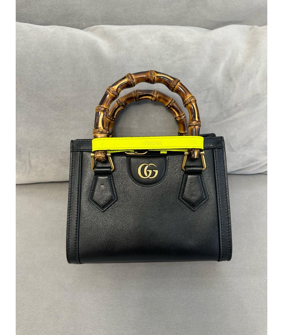 GUCCI Черная кожаная сумка с короткими ручками, фото 3