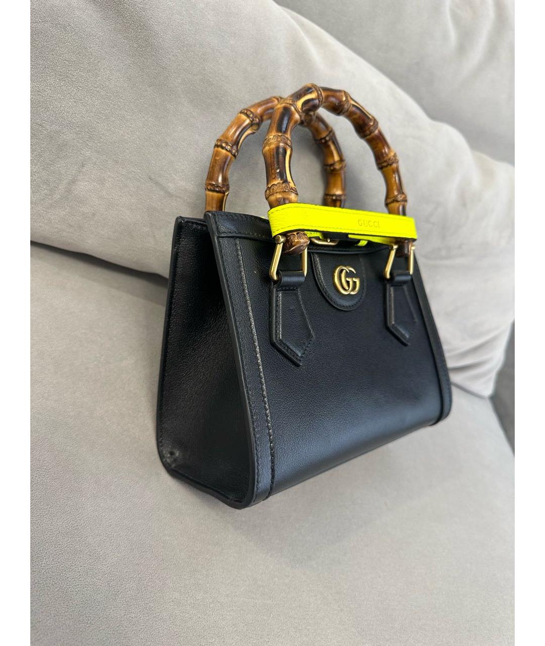 GUCCI Черная кожаная сумка с короткими ручками, фото 4