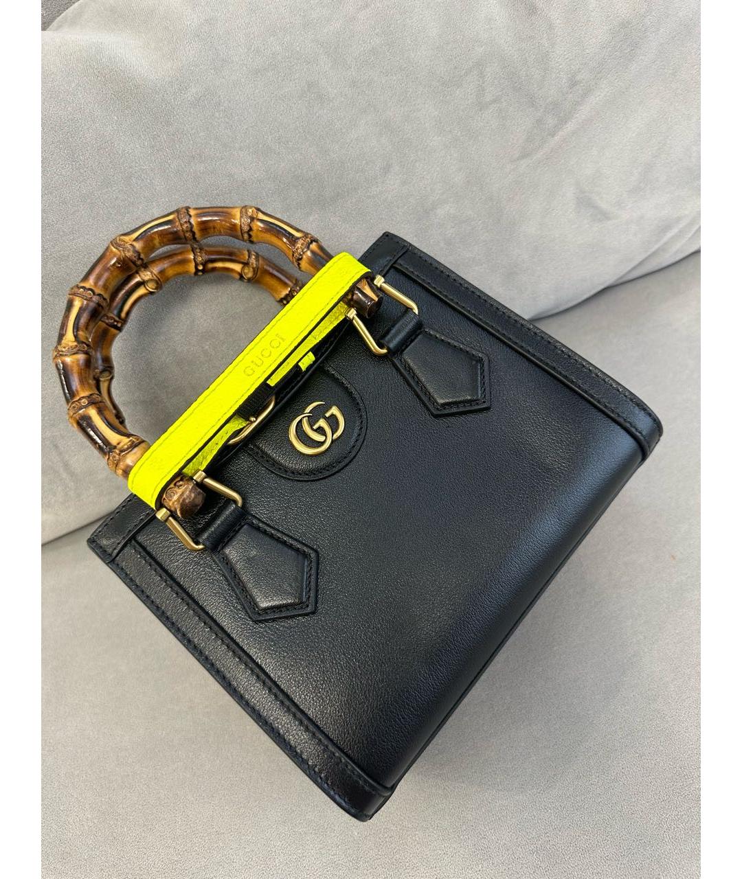 GUCCI Черная кожаная сумка с короткими ручками, фото 7