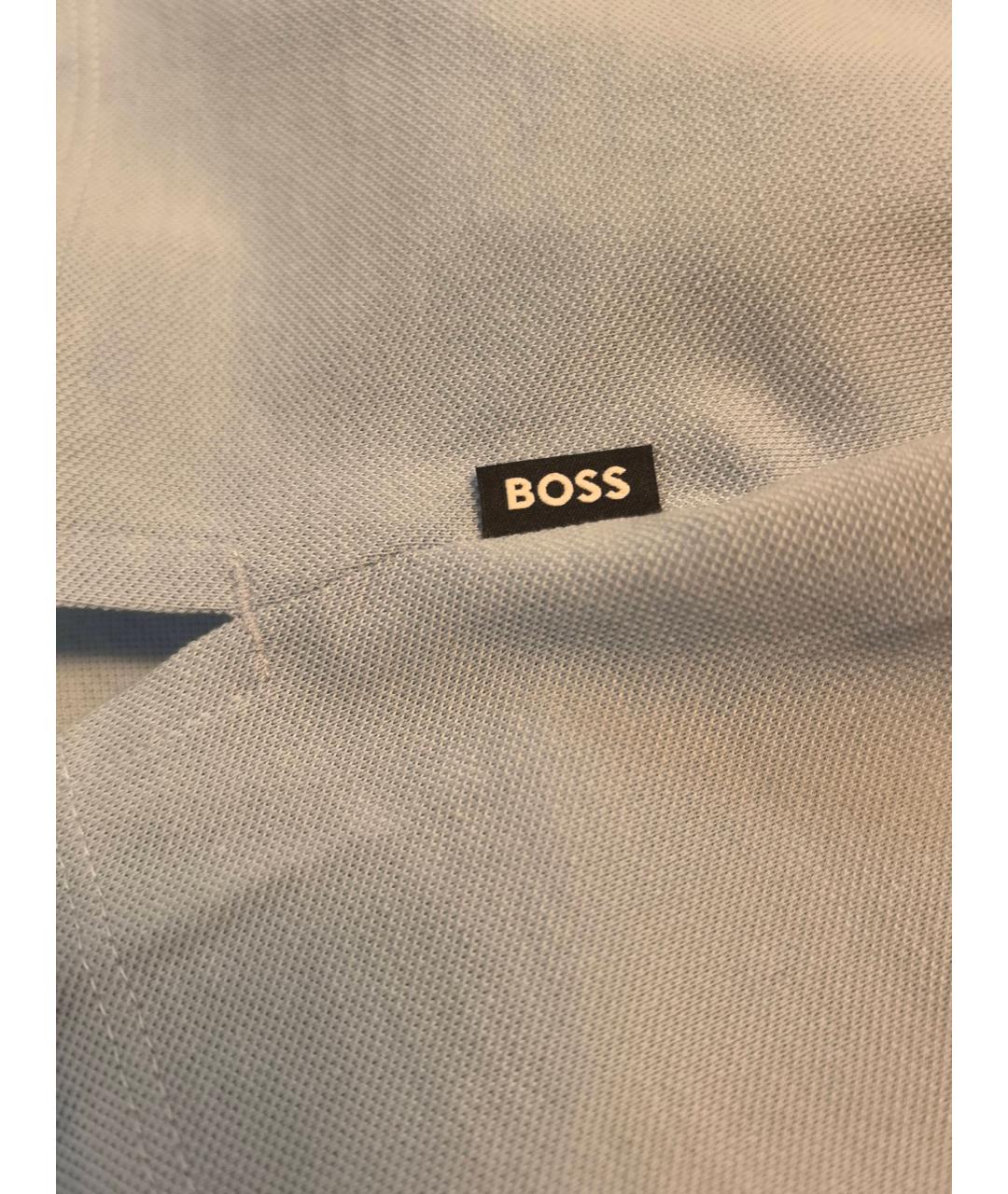 HUGO BOSS Голубое хлопковое поло с коротким рукавом, фото 5