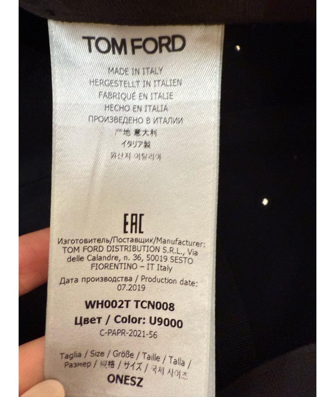 TOM FORD Черная хлопковая кепка, фото 4