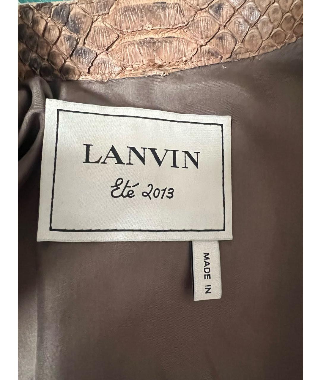 LANVIN Коричневая куртка из экзотической кожи, фото 5