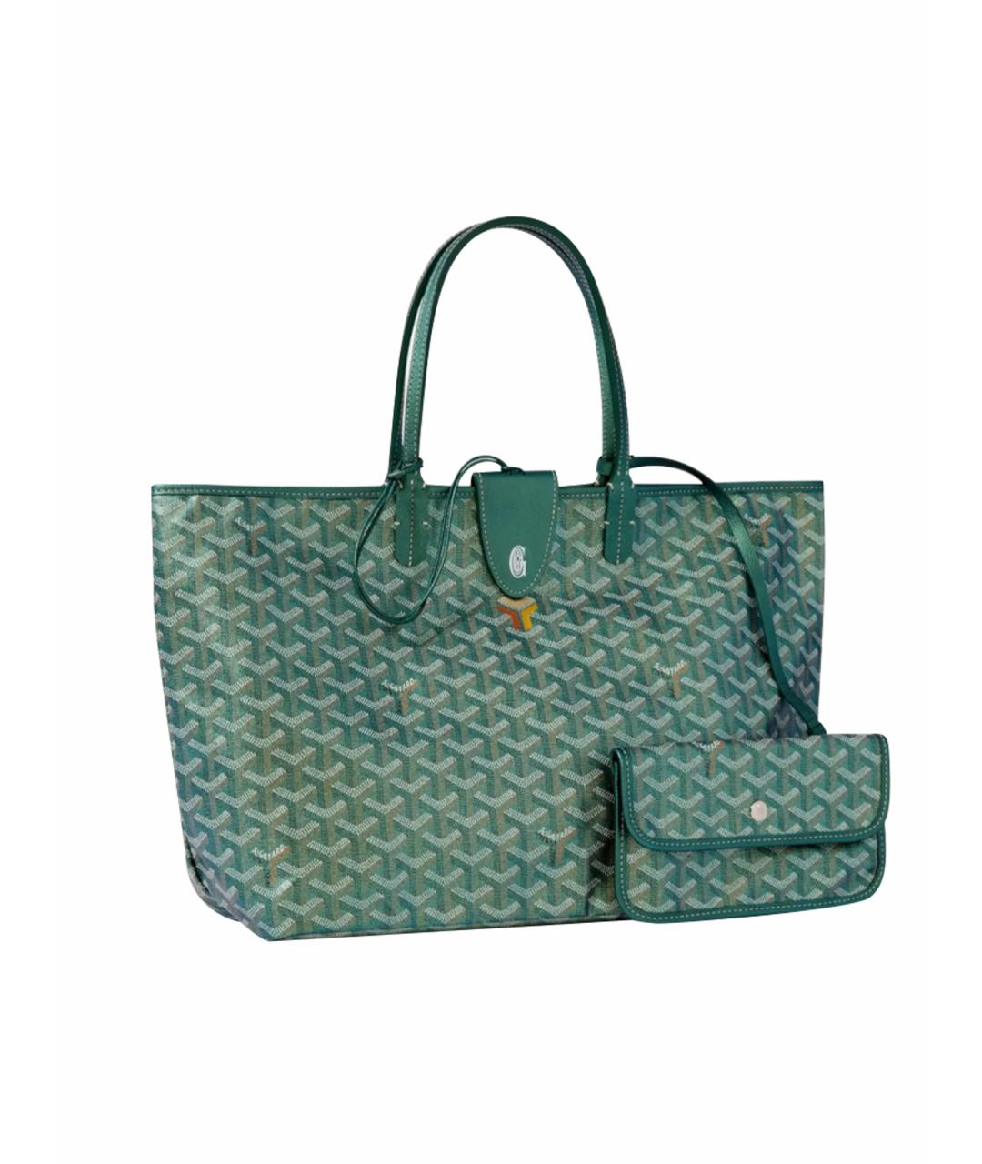 GOYARD Зеленая кожаная сумка тоут, фото 1