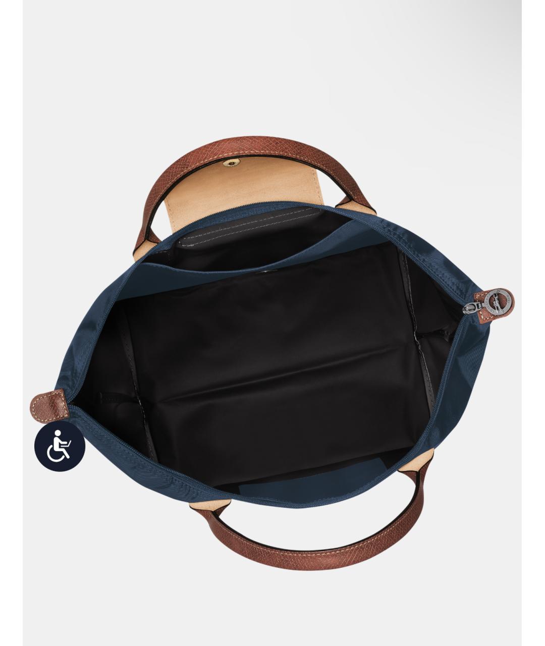 LONGCHAMP Синяя синтетическая сумка с короткими ручками, фото 3