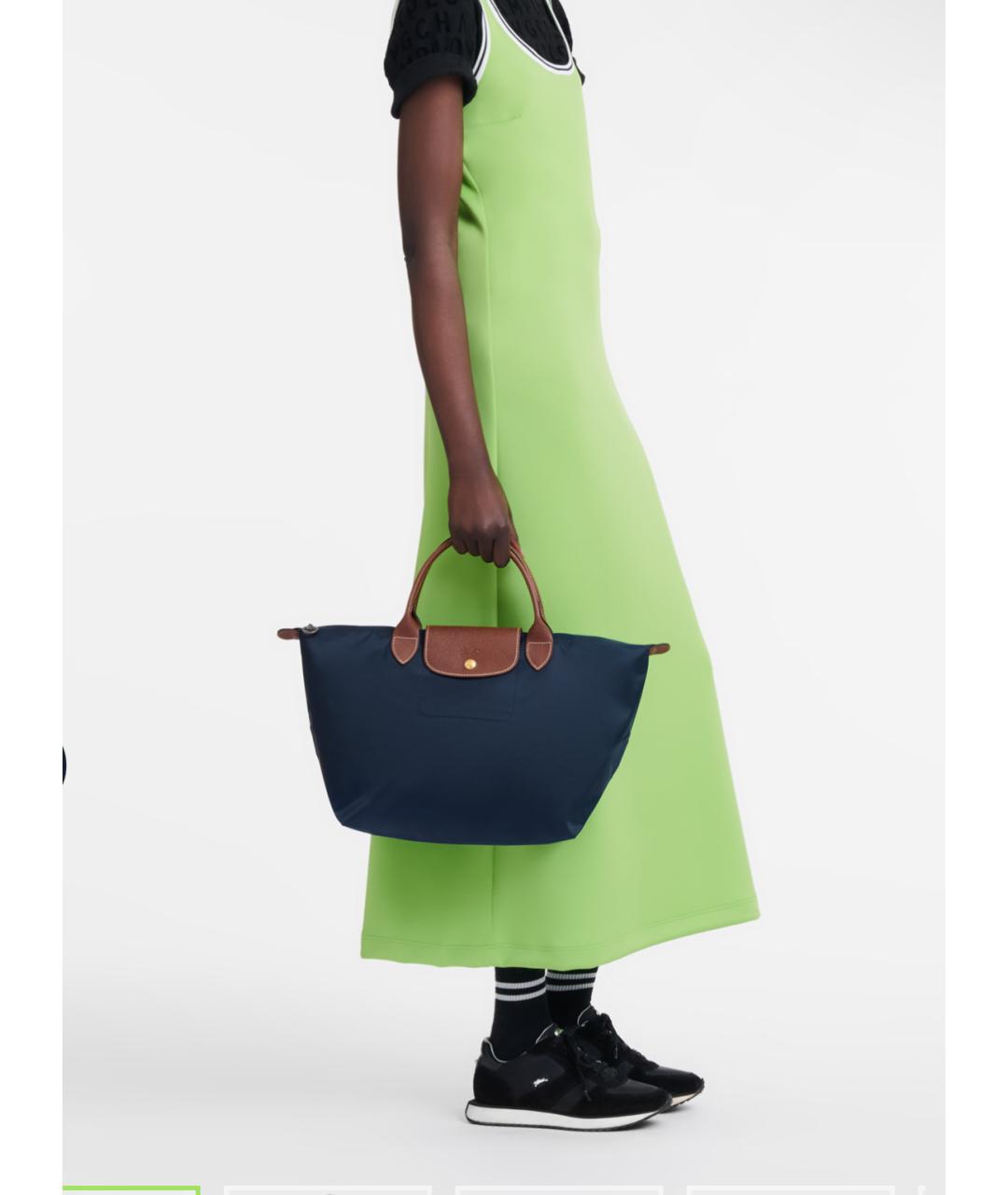 LONGCHAMP Синяя синтетическая сумка с короткими ручками, фото 2