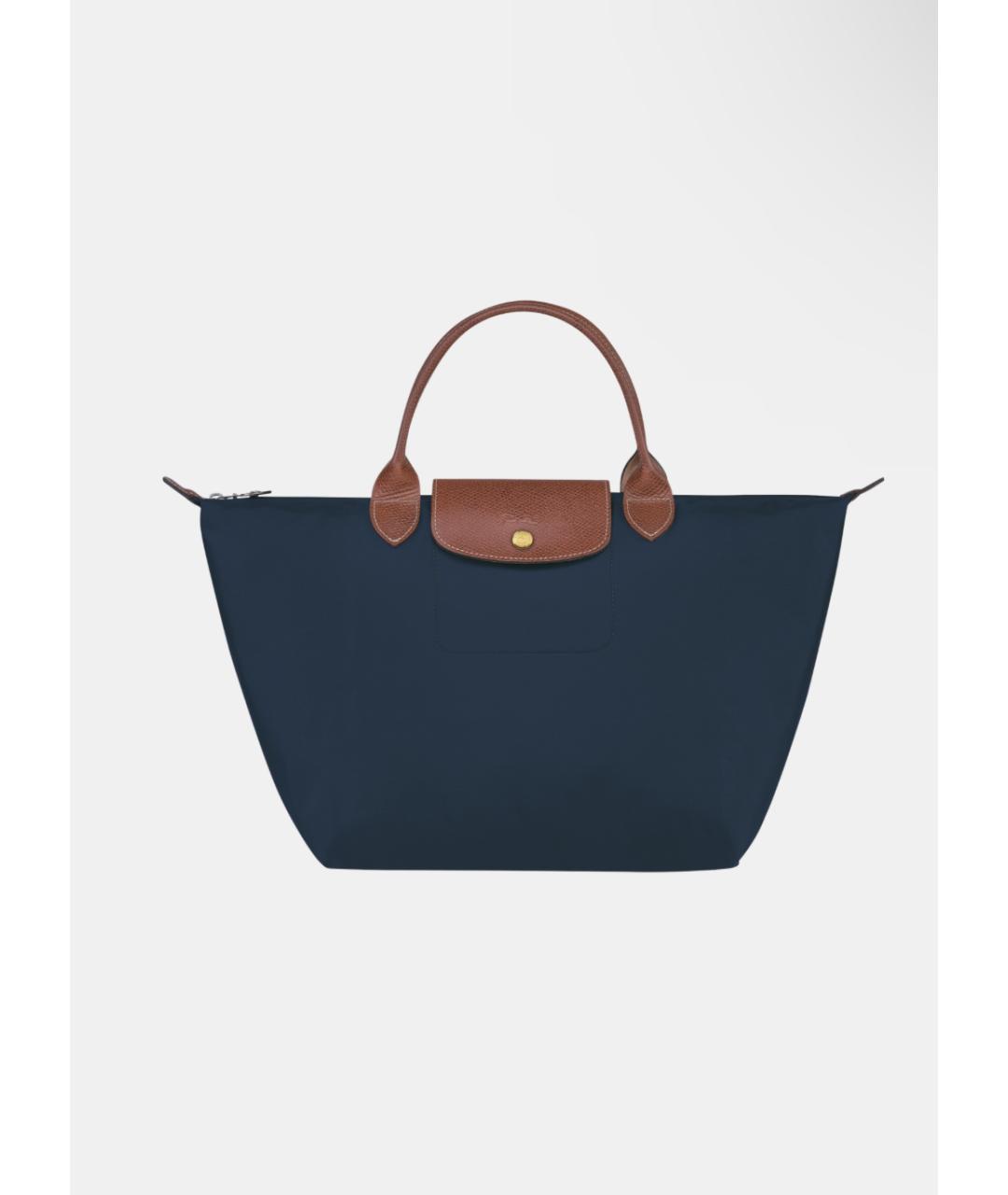 LONGCHAMP Синяя синтетическая сумка с короткими ручками, фото 5
