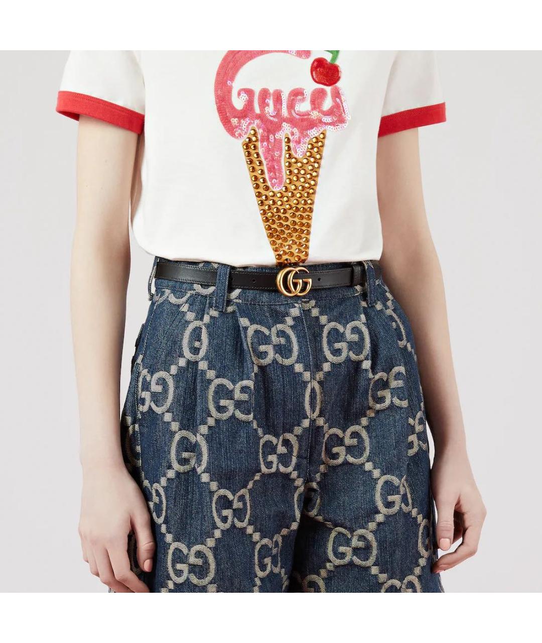 GUCCI Черный кожаный ремень, фото 6